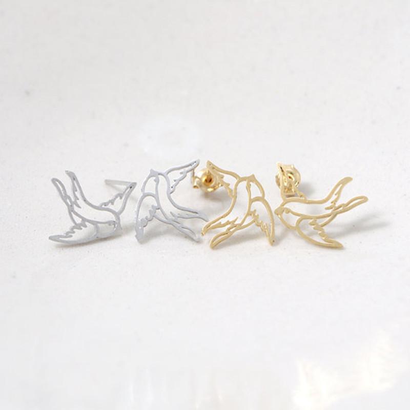 Jewelry simple personality hollowed out small swallow earrings pigeon small animal ear jewelry