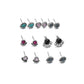 Fashion Retro Resin Alloy Small Stud Earrings Water Drop Oval Geometric Multi-Piece Set Earring Accessories
