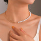 Fashion Asymmetric Twist Chain Clavicle Chain Necklace Shaped Imitation Pearl Necklace Accessories