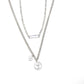 Portrait double-layer necklace indifferent double-layer geometric alloy necklace female ins hip-hop niche clavicle chain female