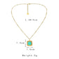 Stainless steel color-preserving turquoise compass square pendant personality niche geometric titanium steel necklace women