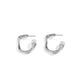 Jewelry metal cold texture C-shaped earrings women's retro niche inlaid with pearls all-match earrings