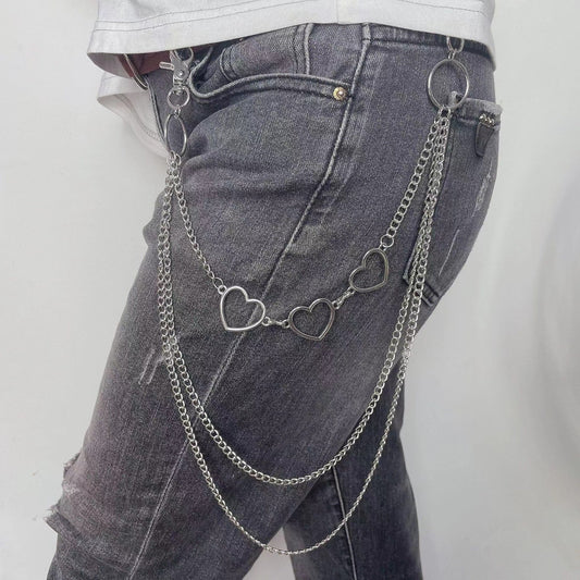 Ladies Decorative Waist Chain Metal Slim Waist Chain Sweet Peach Heart Love Pants Chain Metal Chain