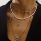 Jewelry Fashion Love Diamond Blue Eyes Necklace Female Ins Trend White Rhinestone Necklace