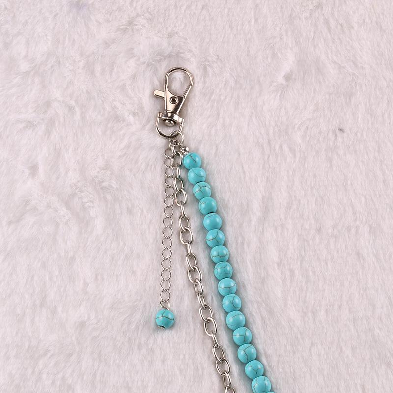 Jewelry natural blue turquoise hip-hop pants chain bouncing disco trend personality fashion jewelry