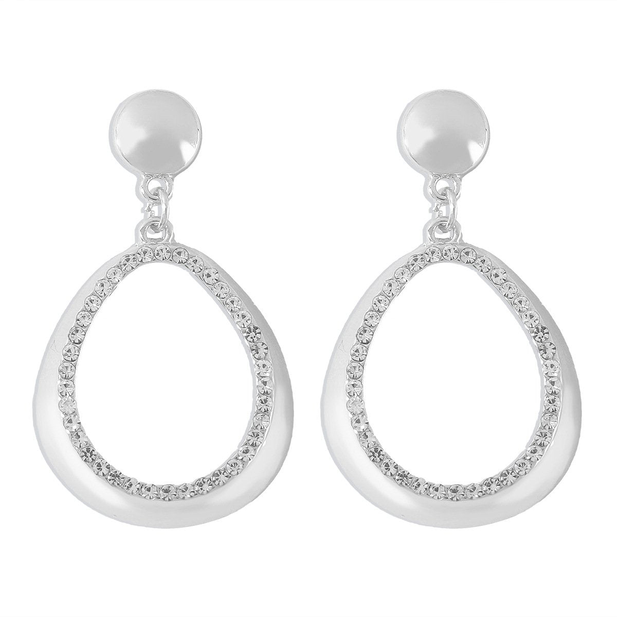 E1919 Earrings Geometric Simple Hollow Rhinestone Earrings Temperament Retro Niche Hong Kong Earrings