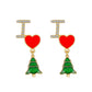 Christmas earrings ins creative cane Christmas gift bell Christmas tree earrings holiday gift