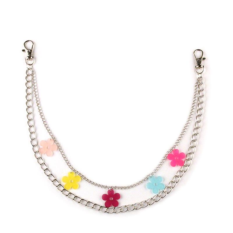 Jewelry acrylic pendant double chain hip hop jeans chain trend men and women body chain