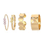 Trendy simple ring female snake-shaped butterfly pearl ring ins indifferent niche design exaggerated jewelry set