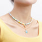 Jewelry Bohemian colored soft pottery devil's eye shaped five-pointed star love necklace female