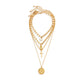 Jewelry Retro Portrait Tag Butterfly Necklace Women's French Style Stacked Cross Suit Necklace