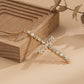 Jewelry Simple Micro-inlaid Rhinestone Cross Necklace Female Personality Metal Thin Chain Geometric Necklace