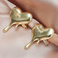Exaggerated personality piercing love earrings ins indifferent niche design dripping blood peach heart earrings sweet cool trend