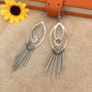 Metal Tassel Strip Imitation Zircon Earrings Ladies Indian Ethnic Fashion Jewelry