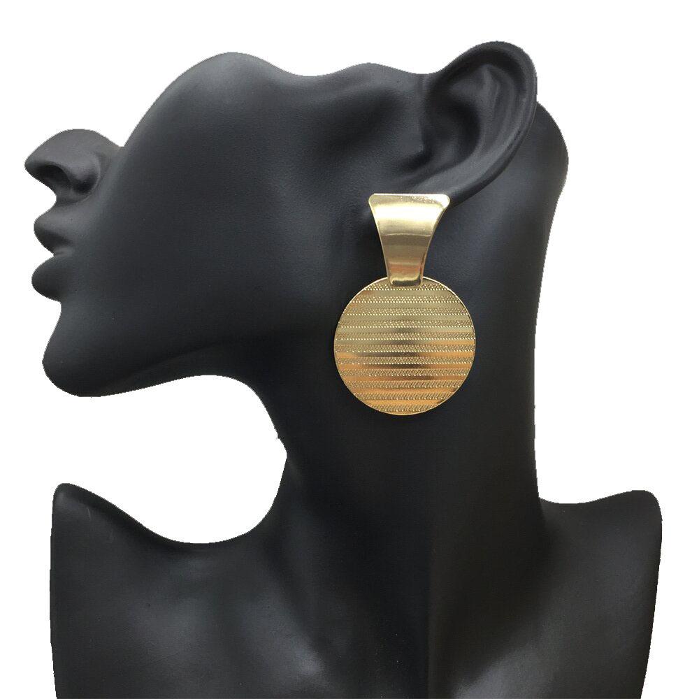 Dense dot glamorous disc metal earrings holiday party earrings ornaments