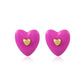 ins enamel drop oil inlaid love earrings fashion temperament niche design peach heart earrings simple earrings