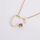 Jewelry Geometric Drop Glaze Hollow Peach Heart Pendant Necklace Female Creative Punk Temperament Multilayer Necklace
