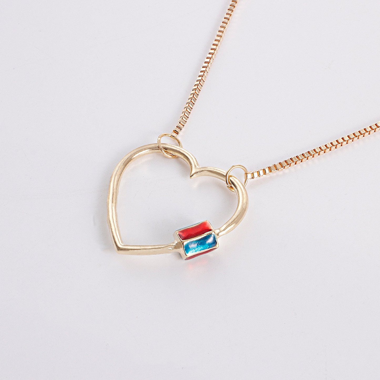 Jewelry Geometric Drop Glaze Hollow Peach Heart Pendant Necklace Female Creative Punk Temperament Multilayer Necklace