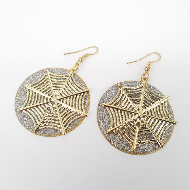 Earrings fashion retro disc spider web frosted earrings vintage earrings