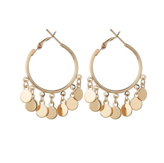 Metal sheet pendant earrings punk metal big earrings personality fashion earrings earrings step into accessories
