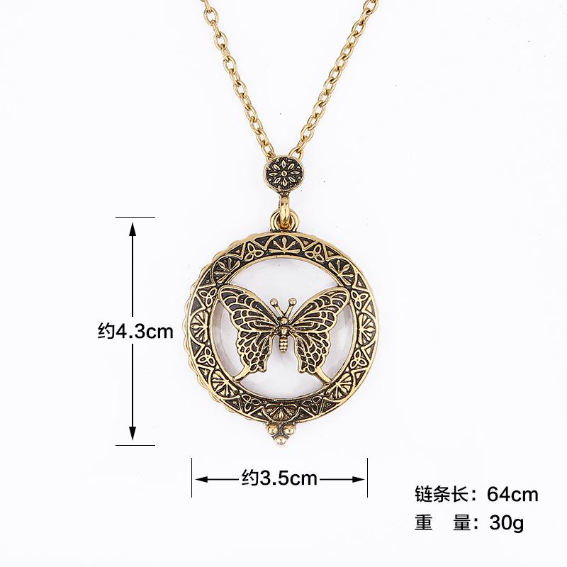 Fashion personality magnifying glass necklace creative retro animal pendant jewelry