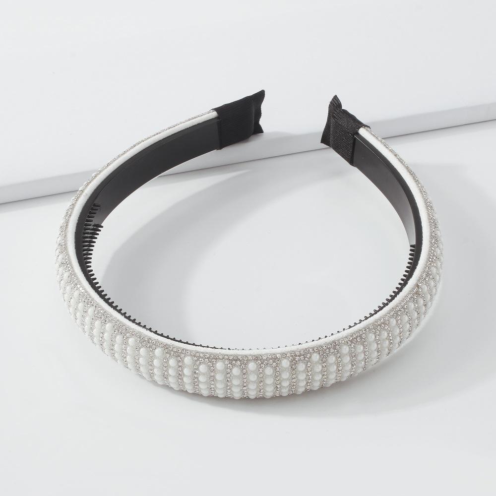 F391 Fashion Temperament Headwear Light Luxury Trend Personality Simple Diamond Inlaid Resin Slim Headband