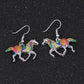 Spring and summer fashion dripping oil rainbow horse earrings necklace set ethnic glaze jewelry X898