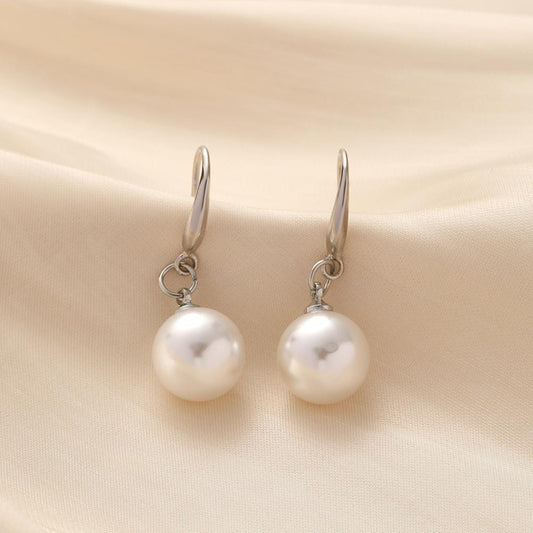 Taobao hot style simple silver-plated pearl earhook earrings 1mm pearls