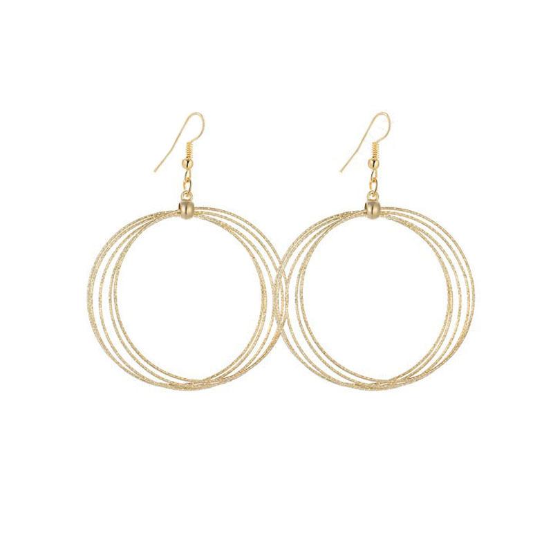 Fashion large metal ring buckle multi-layer hoop earrings night trend earrings exaggerated earrings