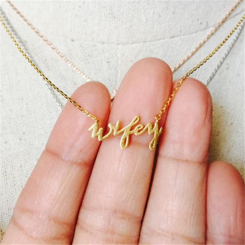 19 years of jewelry explosive style wifey necklace wifey wife English letter pendant chain