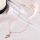 Small Fresh Leaf Necklace Temperament Versatile Simple Pearl Leaf Pendant Clavicle Chain Personality Short Sweater Chain