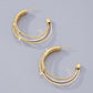 E1283 Geometric C-shaped Earrings Micro-inlaid Temperament Fashion Earrings Versatile Exaggerated Retro Ear Pins Female