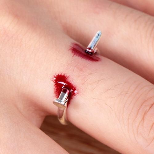 Grid jewelry funny Halloween nail open ring fashion simple adjustable ring