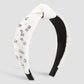 F5144 Retro geometric knotted pleated texture headband personality light luxury beaded rhinestone niche headband