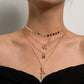 Jewelry Simple Harajuku Multi-layer Angel Lock Rose Pendant Fashion Personality Small Circle Necklace