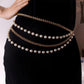 Jewelry hip-hop metal texture imitation pearl multi-circle waist chain temperament small incense chain body