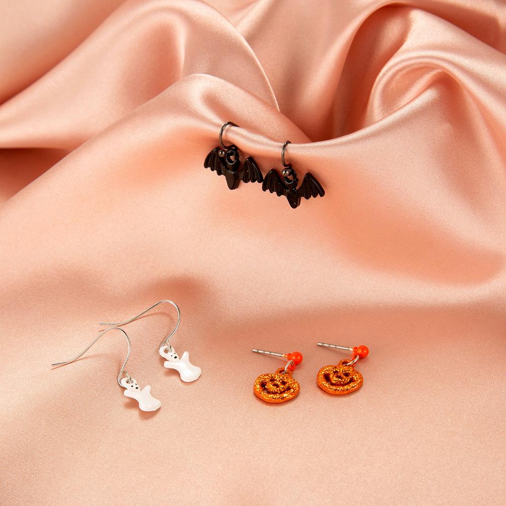 Personality Earrings Halloween Earrings Personality Bat Skull Stud Earrings Fun Funny Set Earrings
