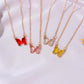 Internet celebrity ins glass crystal butterfly necklace super fairy fantasy transparent glass butterfly clavicle chain necklace