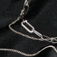 Metal chain necklace female design feeling ins cold collarbone chain net red rhinestone chain necklace trendy girl