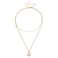 Jewelry Imitation Pearl Double Heart Pendant Necklace Sweater Chain Fashion Versatile Personality Design Necklace