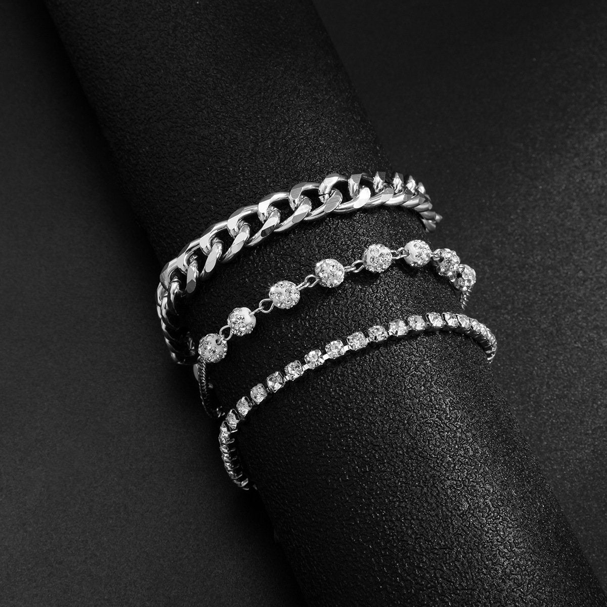 Jewelry Fashion Trendy People Diamond Claw Chain Men and Women Hand Decoration Hip Hop Personality Metal Aluminum Chain Bracelet