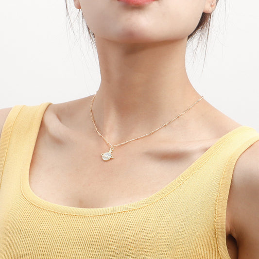 Jewelry Simple Diamond Cosmic Planet Pendant Necklace Female Light Luxury Niche Hundred Towers Necklace