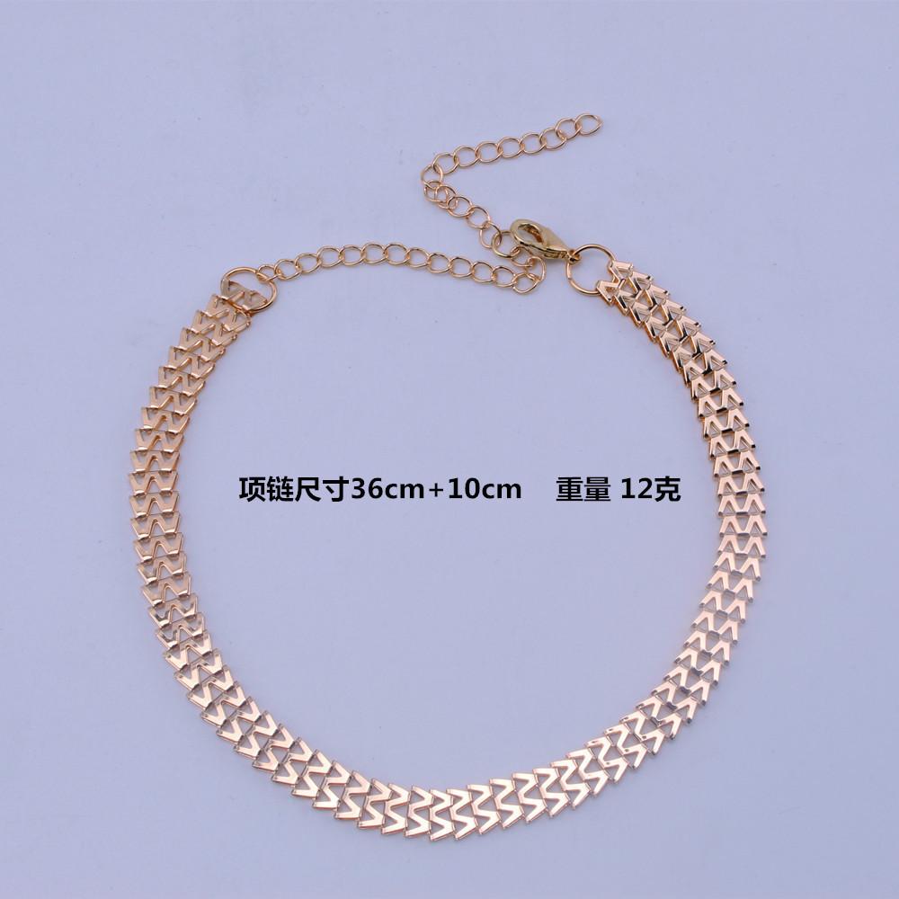 Necklace Jewelry Simple Versatile Hollow M Buckle Chain Necklace Clavicle Chain Personality Retro Necklace Female