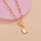 Jewelry Creative Fashion Geometric Element Personality Necklace Retro Key Lock Pendant Necklace Ladies