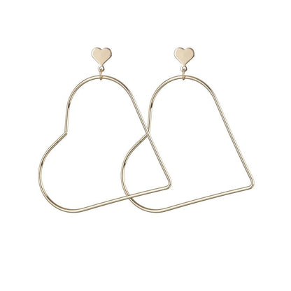 Simple Fashion Size Peach Heart Earrings Exaggerated Earrings Ladies Accessories