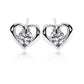 Simple love earrings fashion metal zircon peach heart earrings Dongdaemun earrings for women