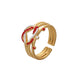 Color rendering line stainless steel opening adjustable color knotted love ring for women