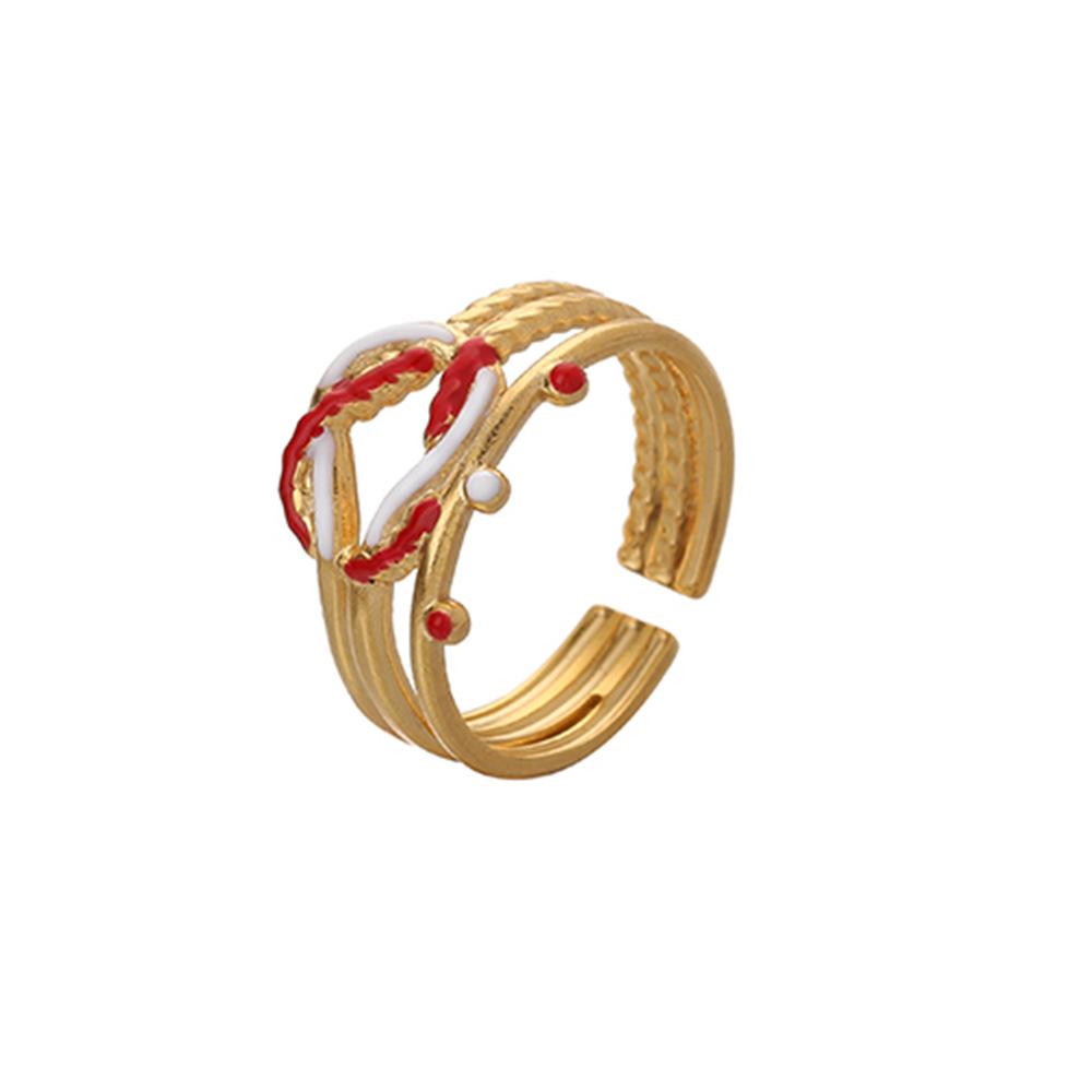 Color rendering line stainless steel opening adjustable color knotted love ring for women