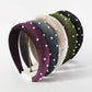 F4978 wide-brimmed retro pure color sponge imitation pearl headband female high skull top internet celebrity simple velvet headband