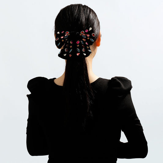 F2786 Creative Bowknot Hairpin Female Baroque Diamond Corduroy Hairpin Mori Girls Hair Accessories